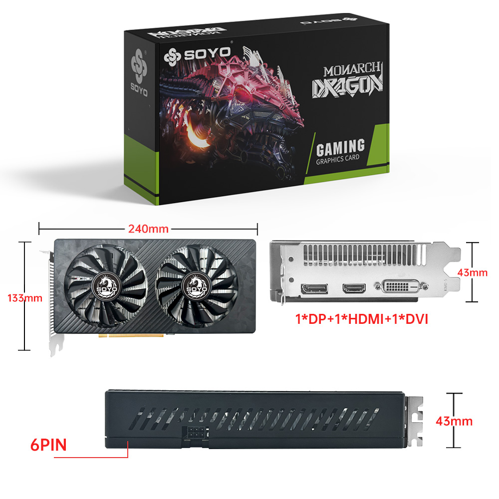 SOYO AMD RX 590 8GB Placa De V - огляд і ціна Rtx 3070 8Gb Graphics Card